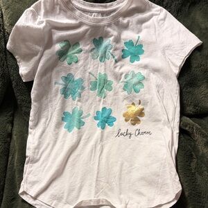 Old Navy Kids Tee - White with Blue and Gold Clovers